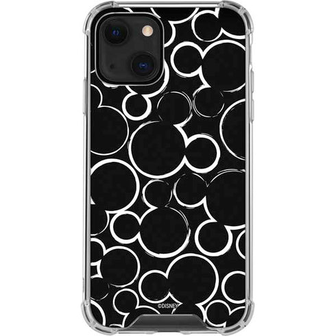 Disney Mickey Mouse Logo Pattern iPhone 14 Clear Case